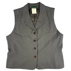 Harve Benard 100% Wool Tailored Suit Vest Gray Size 12 Waistcoat Corporate Vtg